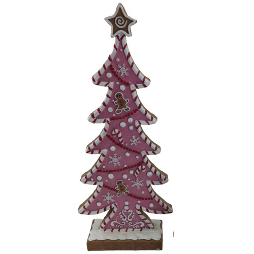 Pink Iced Gingerbread Tree L