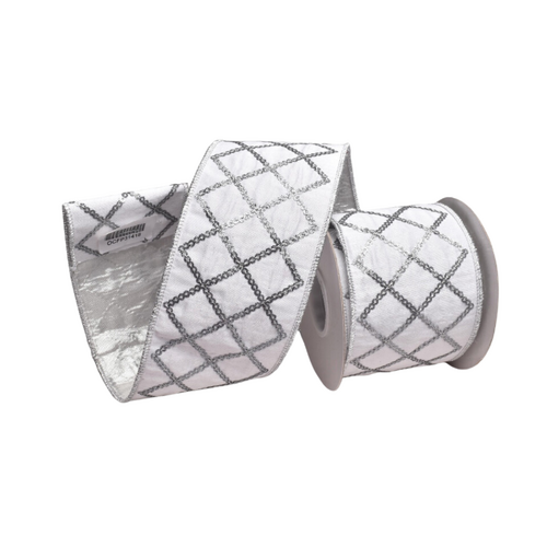 Sequined White Ribbon