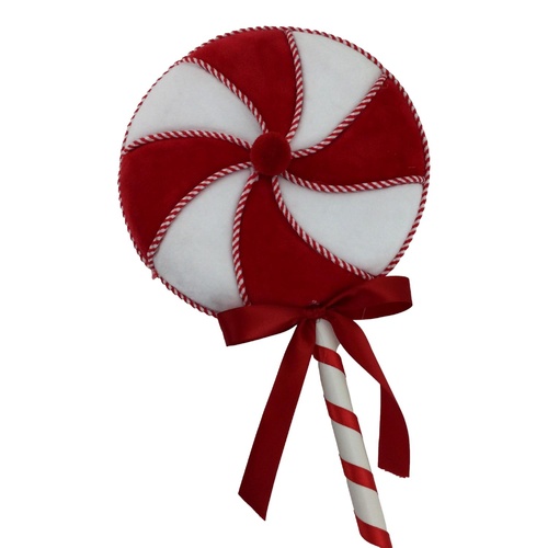 Swirl Red White Lollypop