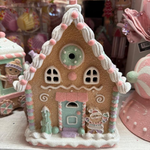 Pastel Gingerbread LED House