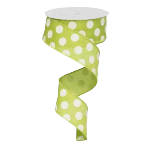 Lime Green Polka Dot Ribbon