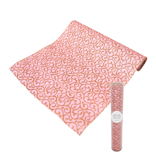 Pink w/ Gold Texture TableRunner