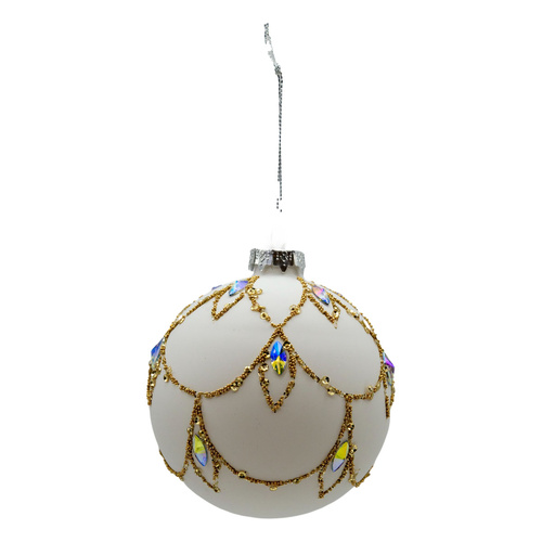 White w Gold Broque Bauble