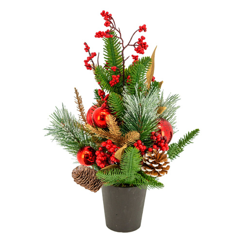 Red & Gold Flower Pot