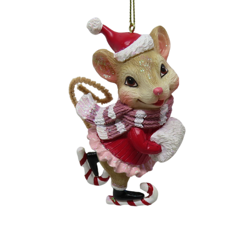 Skating Mouse Hanging Ornament