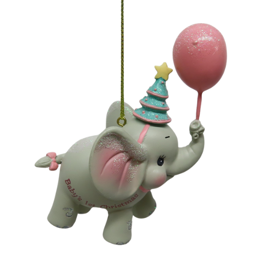 Baby's 1st Elephant  w/ Pink Balloon