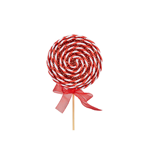 Hanging White & Red Lollypop