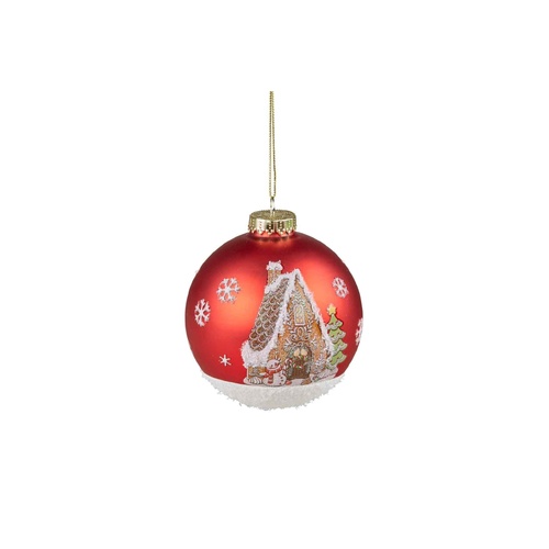 Red Glass Gingerbread Bauble