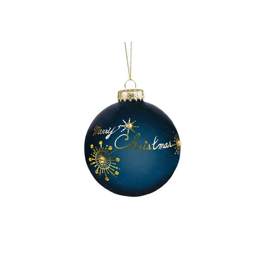 Blue Merry Christmas Bauble