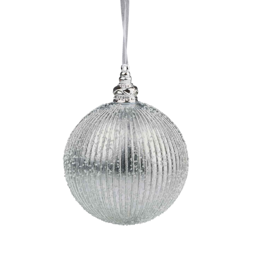 Silver Patterned Bauble