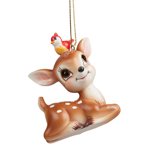 Christmas Bambi Sitting Ornament