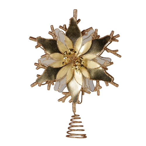 Tree Topper | Gold Poinsettia