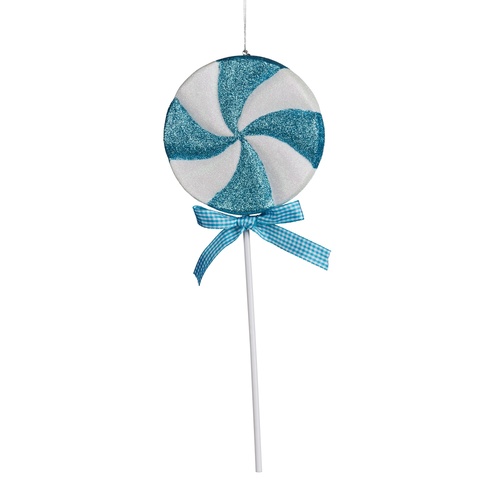 Teal Swirl Lollipop Ornament