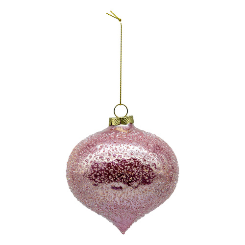 Pink Glass Drop Ornament