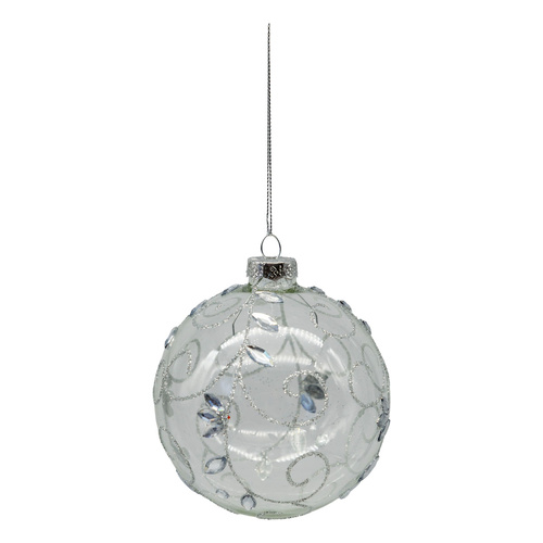 Clear Rhinestone Swirl Bauble