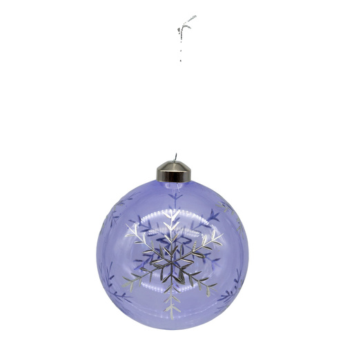 Blue Bauble w/ Silver Snowflake
