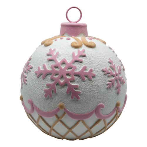 White / Pink Gingerbread Bauble