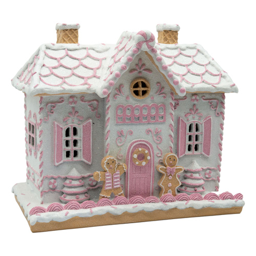 White / Pink Gingerbread House