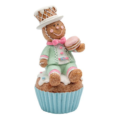 Blue Cupcake Gingerbread Boy