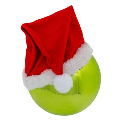 Oversized Green Bauble w/ Santa Hat