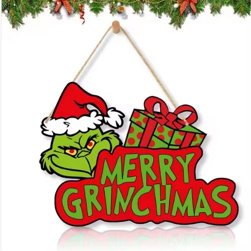 Merry Grinchmas Hanging Sign