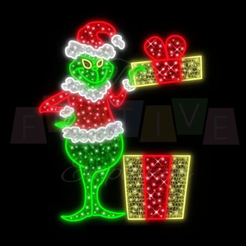 Grinch Present Box | Christmas Motif Light Set