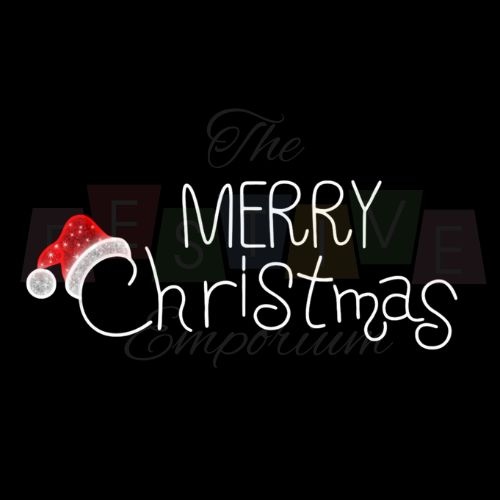 Merry Christmas w/ Hat | Christmas Motif Light