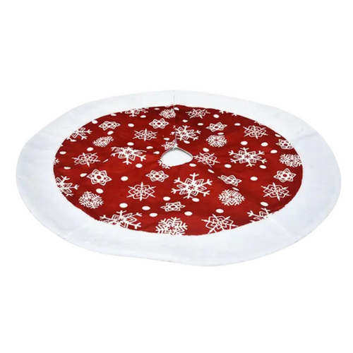 Red Snowflakes Tree Skirt