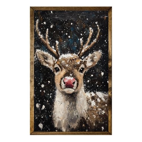 Vintage Rudolph Red Nose Artistic Art