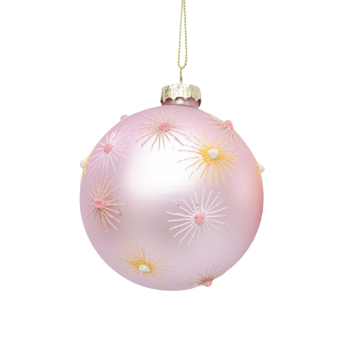 StarBurst Pink Glass Bauble