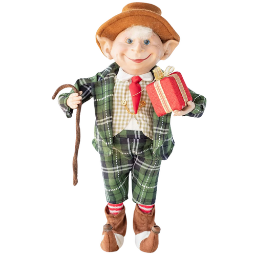 Tartan Elf w/ Gift