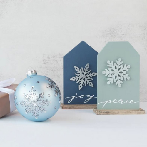 Snowflake Table Sitter | Merry