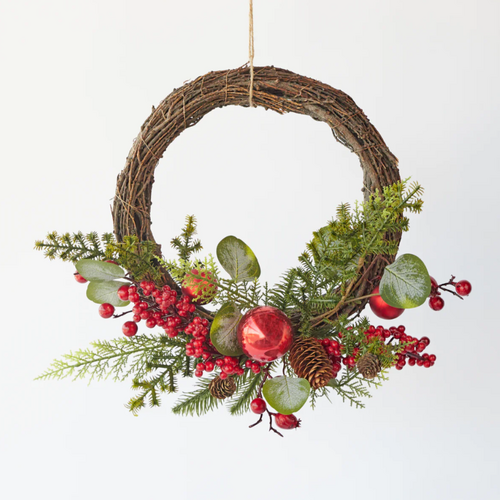 Berry Ball Half Wreath