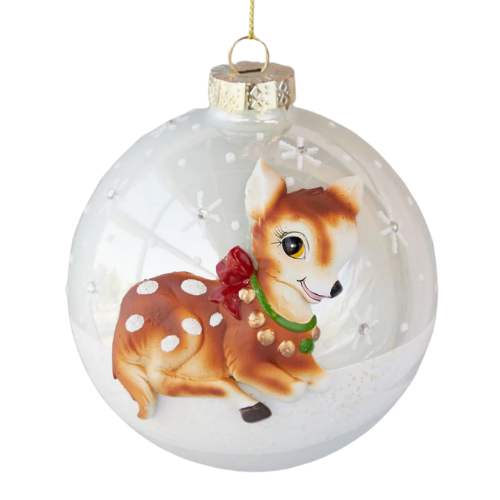 Reindeer Glass Bauble