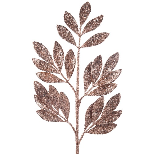 Rose Gold Glitter Leaf Stem