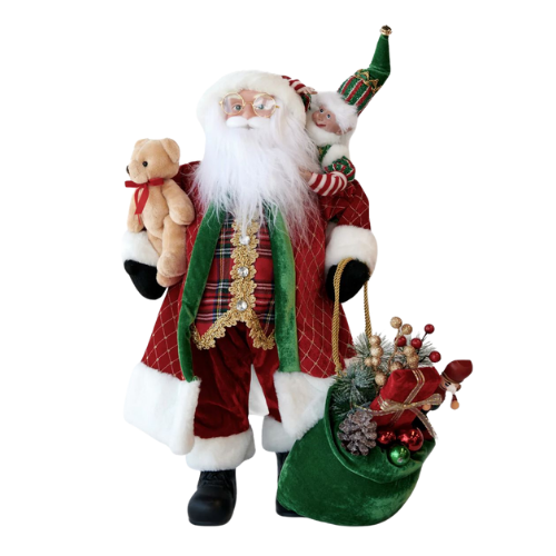 Santa w/Bear & Elf