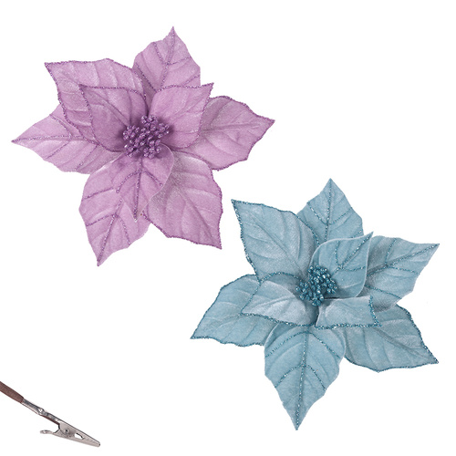 Poinsettias w/Clip | Lavender