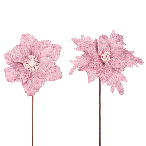 Pink Velour Flower | Poinsettia