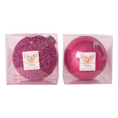 Oversized Bauble | Magenta | Tinsel