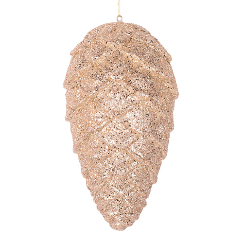 Champagne Glitter Pinecone Ornament