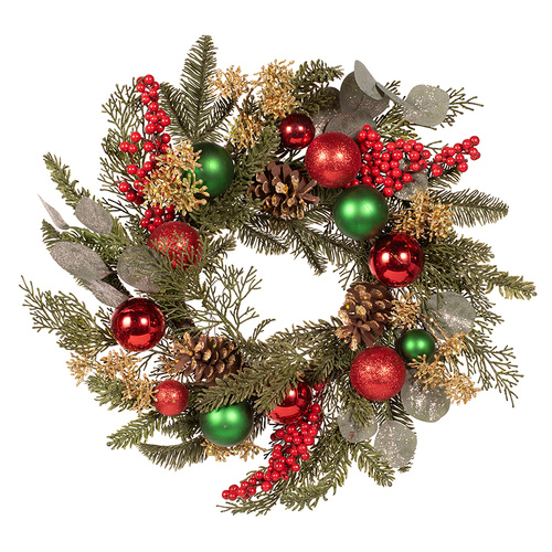 Bauble Wreath w/ Pinecones