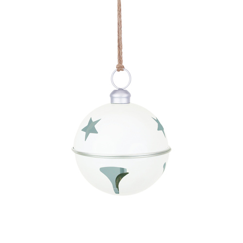 White Sleigh Bell w/ Silver Trim