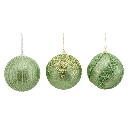 10cm Sage Baubles Assorted Styles