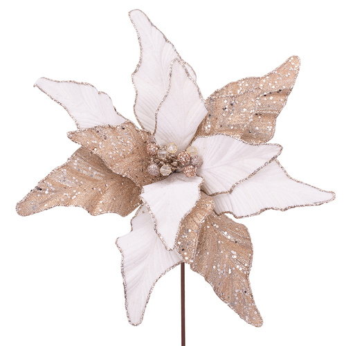 Champagne w/ Ivory Poinsettia Stem