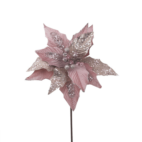 Rose Jewelled Poinsettia Stem