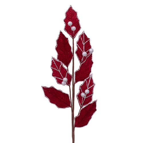 Red Holly w/ Silver Berry Stem