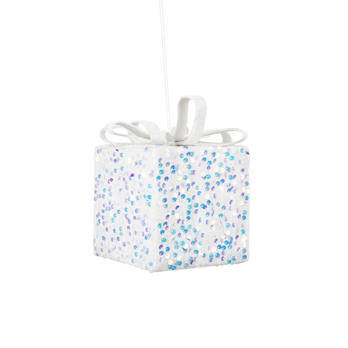 Iridescent Sequined Present Ornament