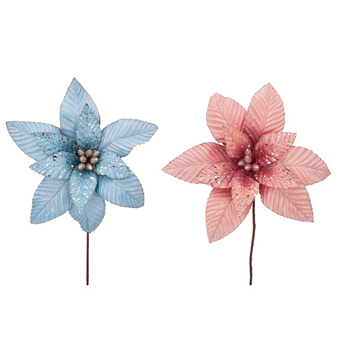 Velour Poinsettia w/ Glitter Details