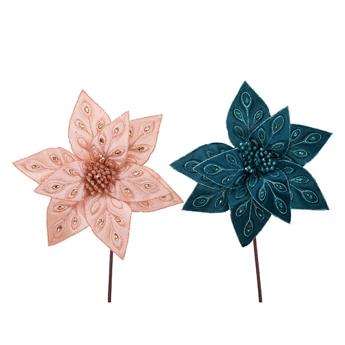 Velour Poinsettia w/ Jewell Details