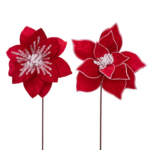 Red Velour Magnolia w/ Glitter Finishes
